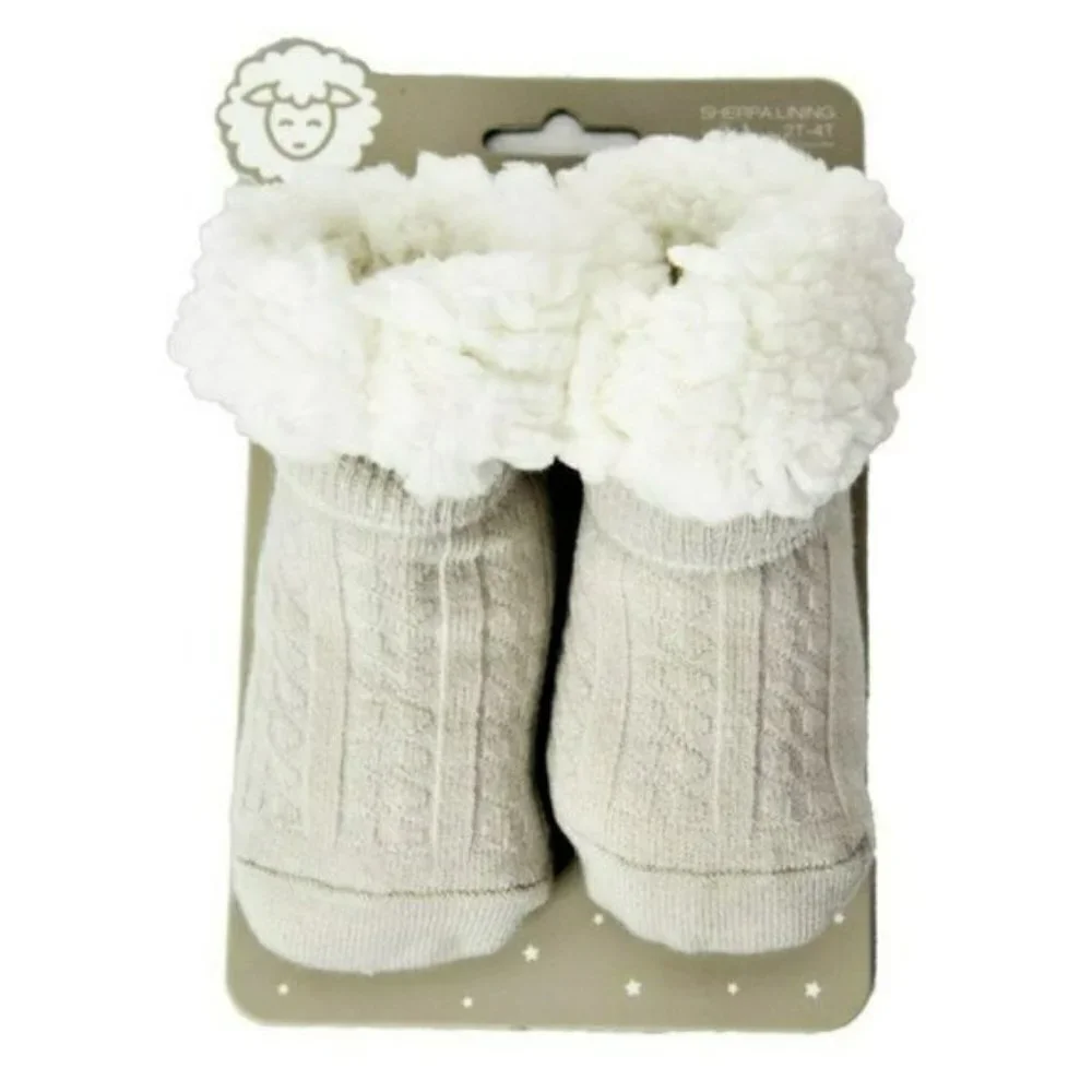 NWT 2T-4T Adrianne Vittadini Sherpa Lined Booties